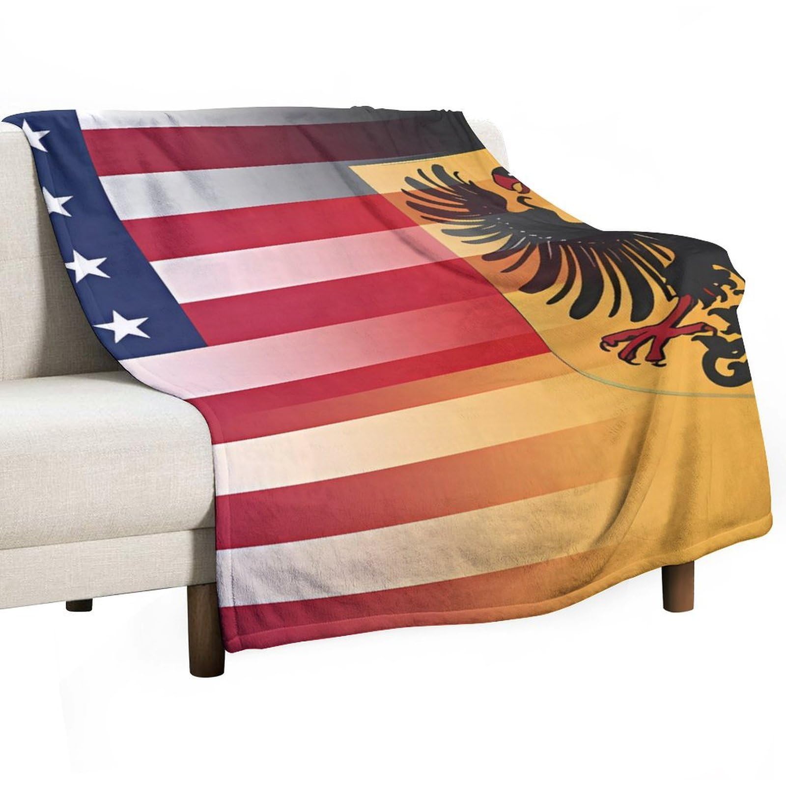 CGSBNGHA U.S. And German Flag Flannel Fleece Blanket Lightweight Soft Throw Blankets for Sofa Couch Bed Chair