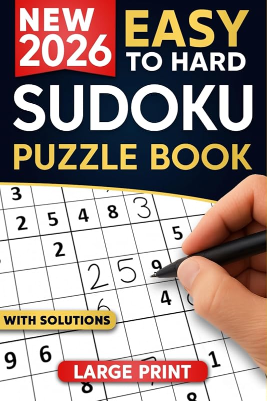 Sudoku Puzzles for Adults: A Book with Two Puzzles per Page From Easy to Hard with Full Solutions (Large Print Soduku Books for adults)
