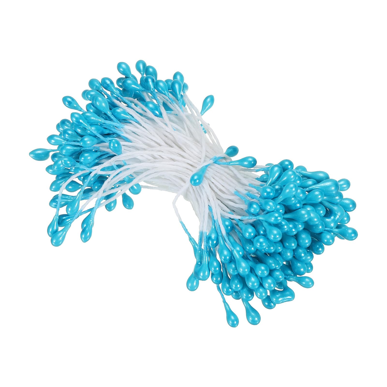 1080 Pezzi Stami Per Fiori Fai Da Te Con Doppia Testa Perlata - 1mm Pistilli In Plastica E Cotone Per Decorazioni E Biglietti (Bianco) - 5