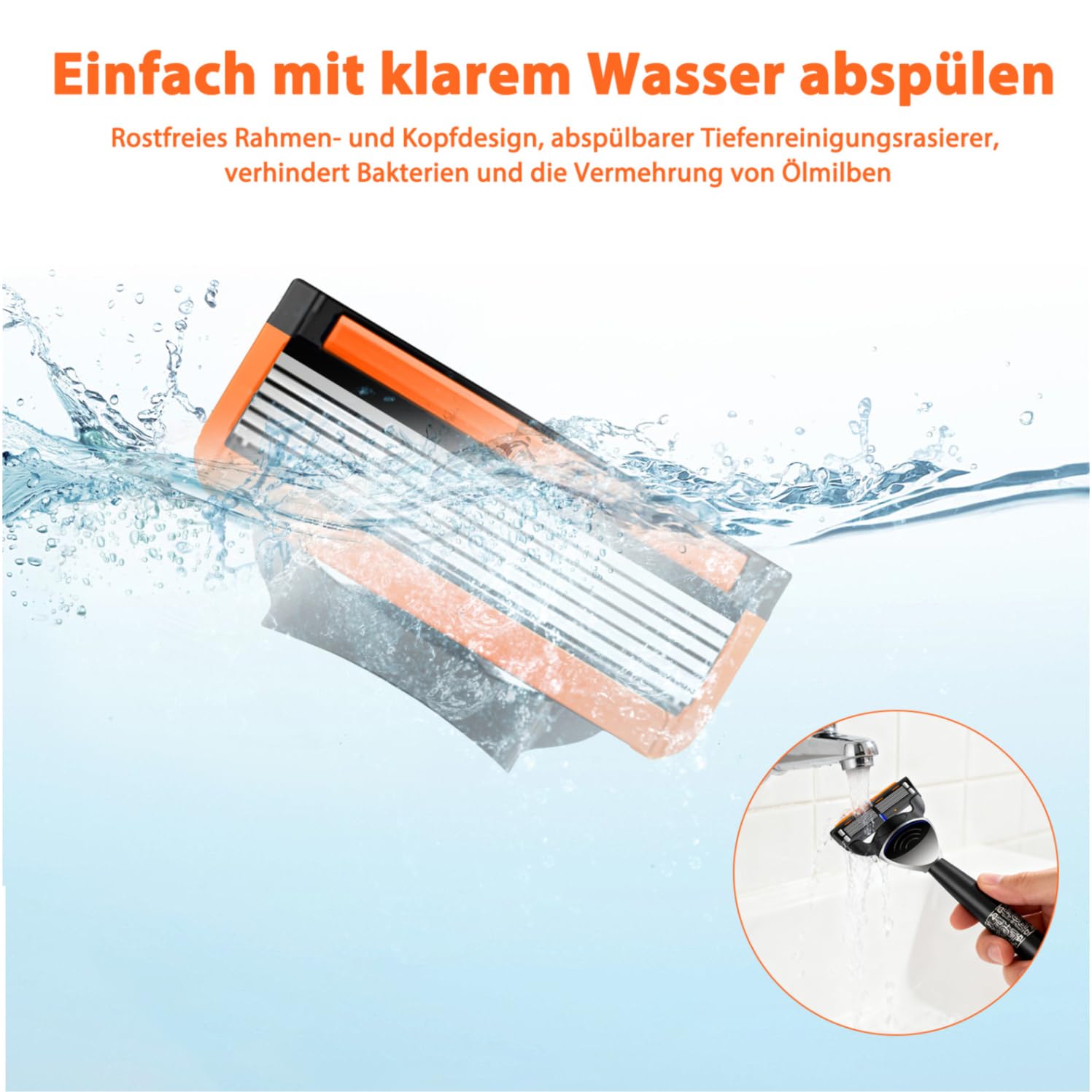24 Stück 6 klingen Ersatzklingen, Rasierklingen, kompatibel mit Nassrasierer Herrenrasierer-Geschenk für Männer, Paquet de 24 Lames de Rasoir