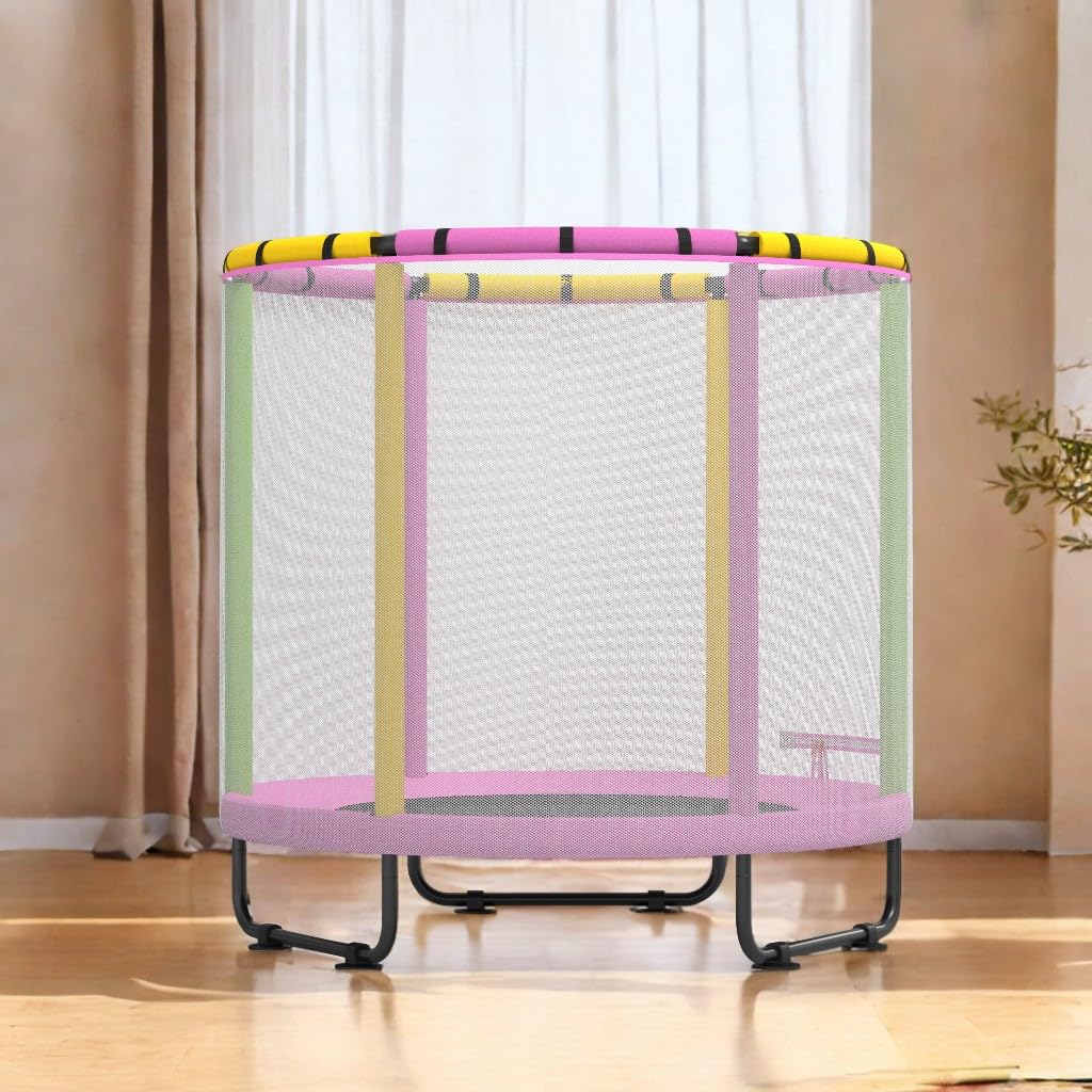 Trampolín para niños, trampolín ajustable para bebés con aro de baloncesto, trampolín para interiores y exteriores, adecuado para regalos de cumpleaños