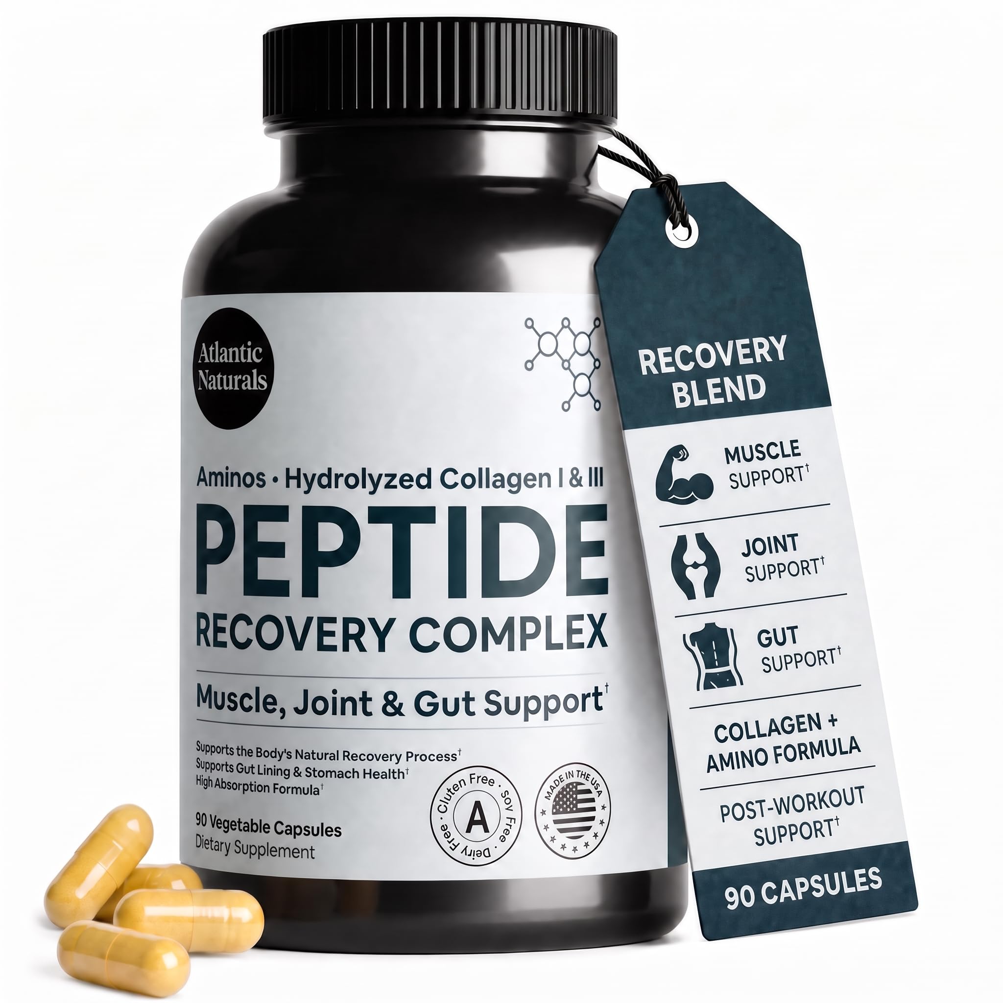 Peptide Recovery Complex – Advanced 157 Recovery Blend with Hydrolyzed Collagen Peptides & Amino Acids | Muscle, Joint & Tissue Support for Men & Women | Post-Workout Flexibility