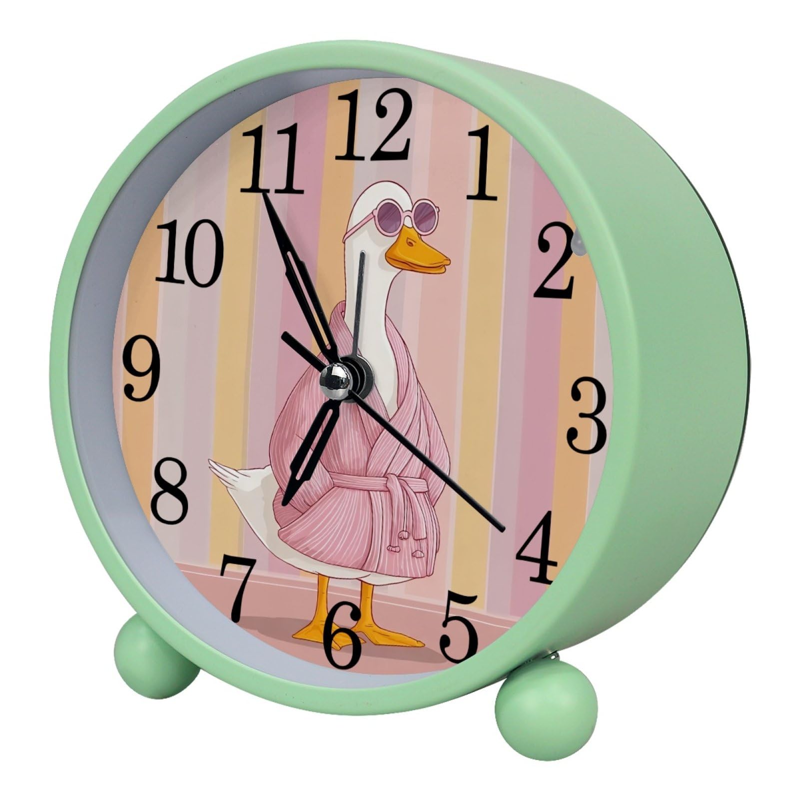etoenbrc Watercolor Butterfly Silent Analog Alarm Clock Small Battery Operated Clock Slient Plastic Table Clock for Living Room Bedroom Color151