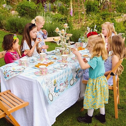 Miniatura 4 de Talking Tables Platos de Alicia en el país de las maravillas  Vajilla desechable para suministros de fiesta de té de sombrerero loco, cumpleaños,