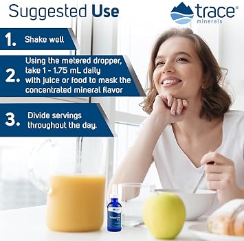 Trace Minerals | Liquid Ionic Potassium Dietary Supplement | 99 mg Potassium and 72+ Trace Minerals Boosts Electrolytes, Hydration, Energy Levels, Brain Function | 2 fl oz (1 Pack), 33 Servings
