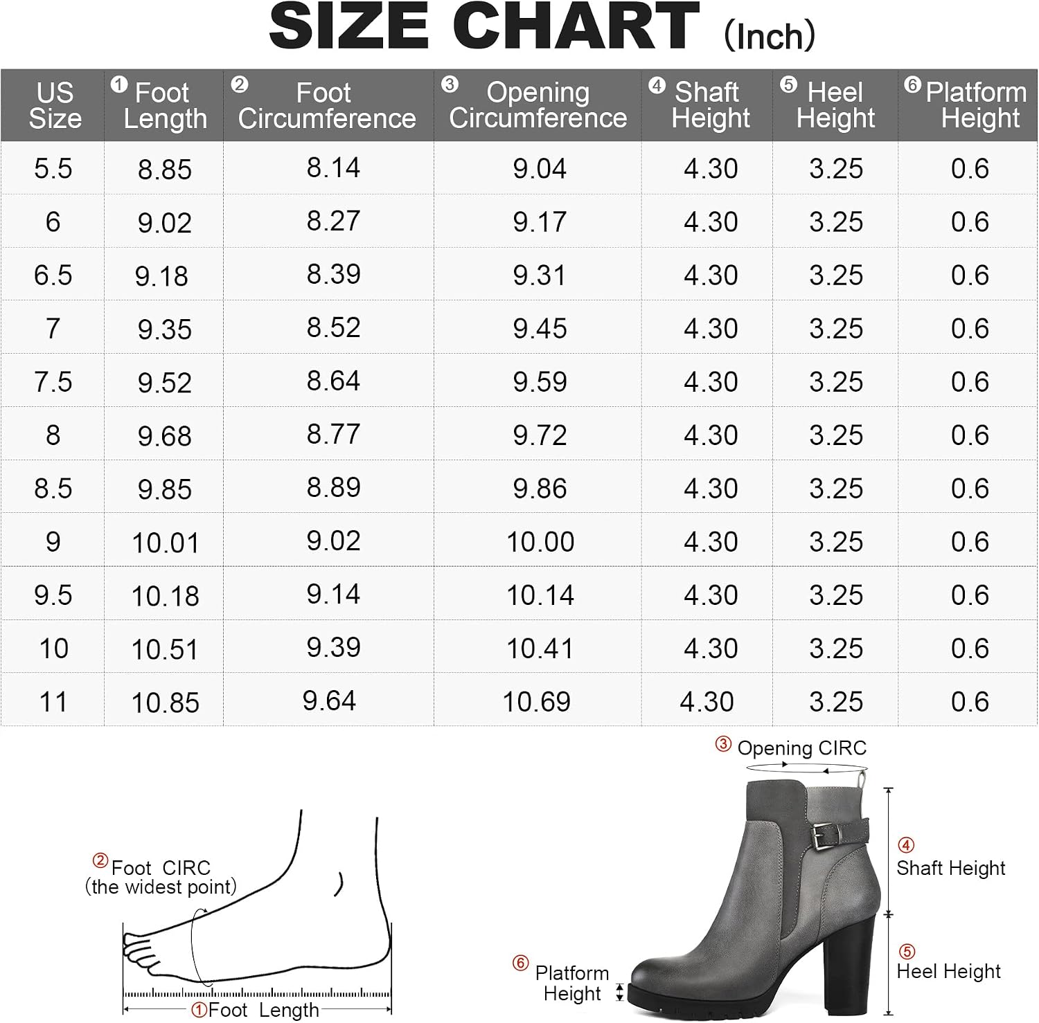 mysoft Women's Ankle Boots Chunky Stacked Heel Zipper Booties
