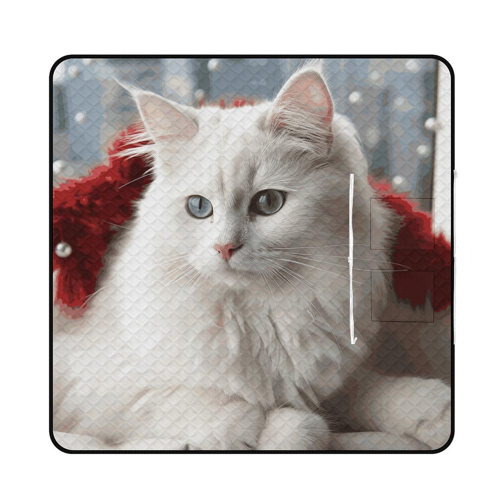 Tapis de plage mignon chat blanc imperméable pour vos journées au parc et voyage