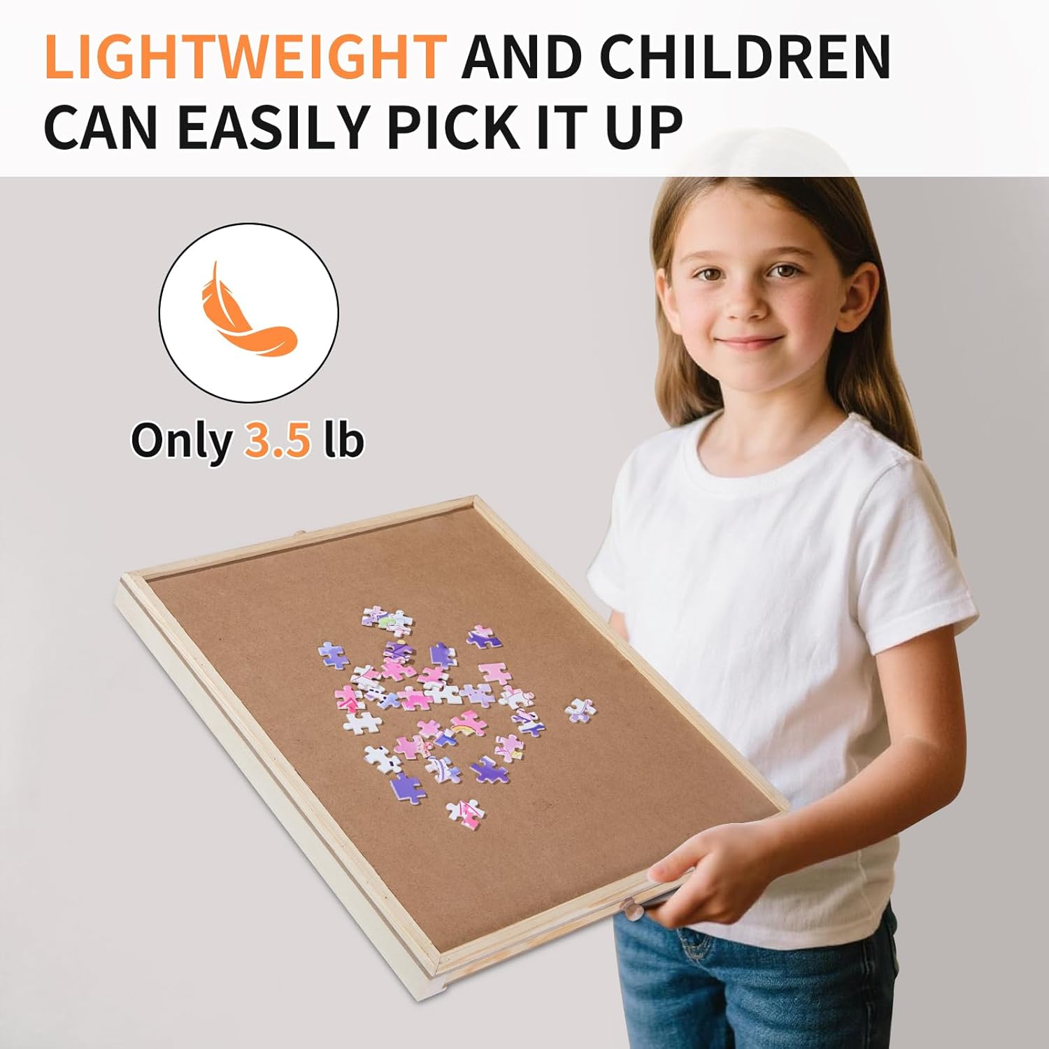 Small Puzzle Board 17.1 X 13.4 Inch Puzzle Table - Suitable for Personal Small Jigsaw Puzzles Table with 2 Storage Drawers,Portable Lightweight Jigsaw Puzzle Board(100-300Pcs)