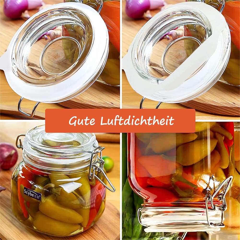 10Pcs Silicone Replacement Gasket Airtight Rubber Seals Rings Leak-Proof Canning Seals For Glass Clip Jars Storage Containers(Green)