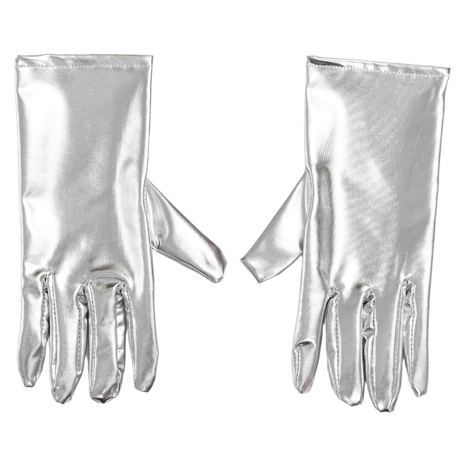 inhzoy Silver Tin Man Costume Set Funnel Hat with Heart Brooch Axe Prop Clock Gloves for Cosplay Accessory Items 1Pc Short Gloves One Size