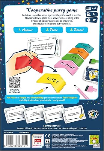 Miniatura 8 de Juego de fiesta de hechos divertidos: aprende hechos sorprendentes sobre amigos y familiares. Juego cooperativo atractivo para niños y adultos, a