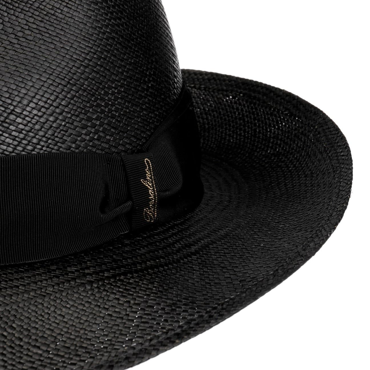 Borsalino Sombrero Panamá Darolan Mujer/Hombre - Made in Italy de Verano Paja Sol con Banda Grosgrain, Grosgrain Primavera/Verano