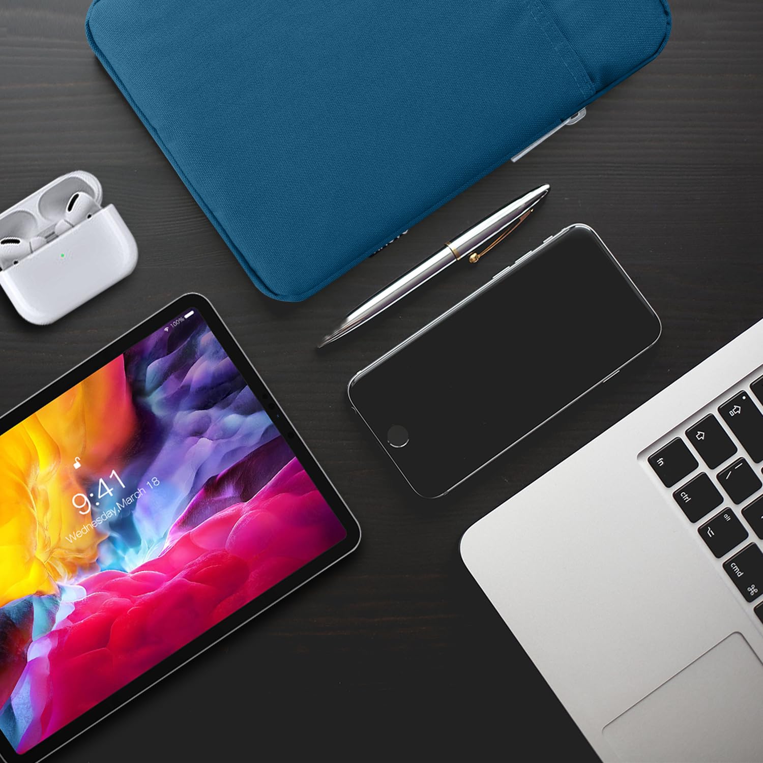 TiMOVO 9-11" Tablet Sleeve Bag, Peacock | Fit iPad 11" A16 2025 / 10.9"/10.2" / Air 11" 5/4 Gen / Galaxy Tab A9+/A11Plus 11", Fit Smart Keyboard