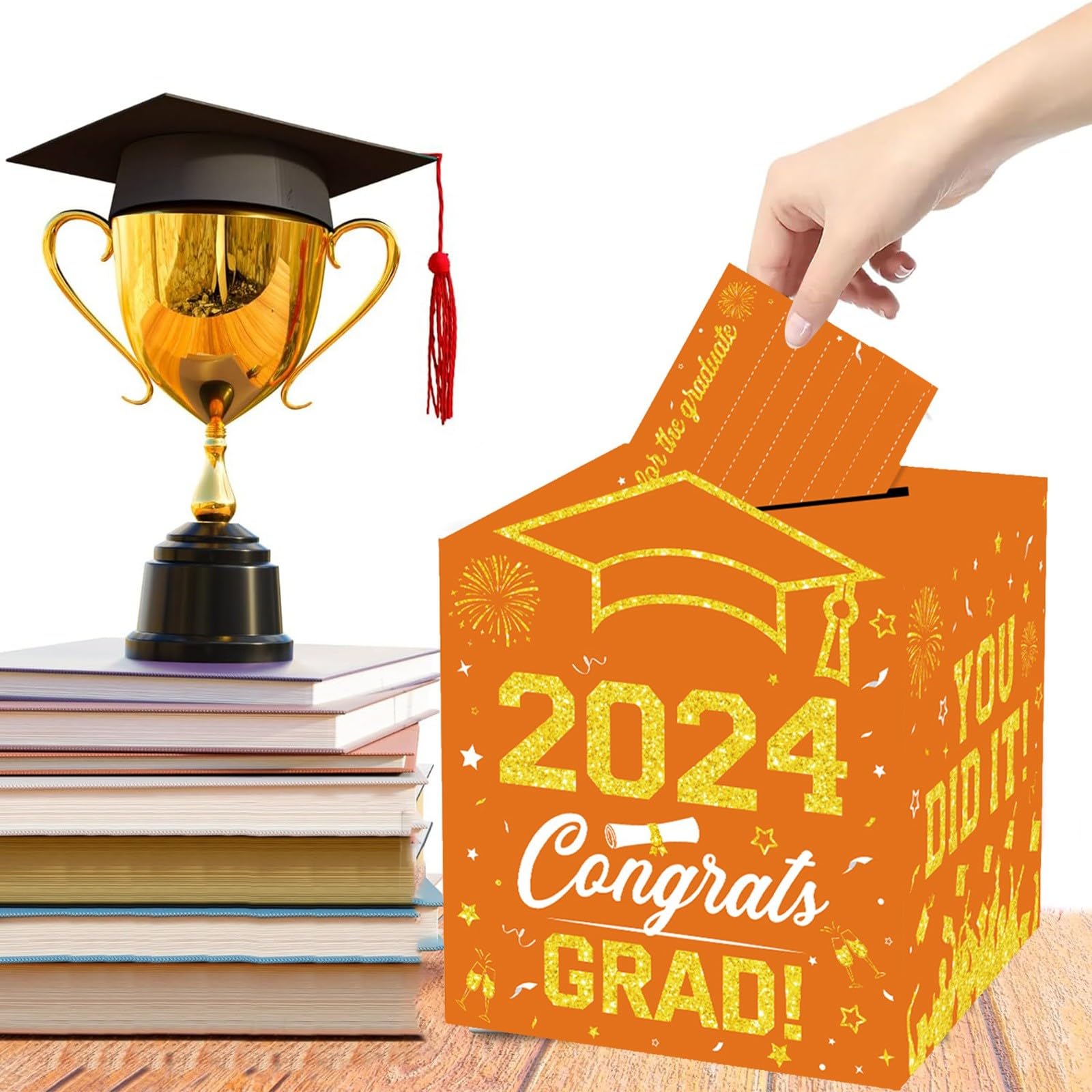 Scatola per biglietti di laurea 2026 verde decorazioni per feste