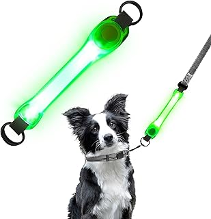 flintronic LED Leuchthalsband Hunde Halsband, Leuchtend Hundehalsband, Sicherheits LED Leuchtband für Hunde Katzen, LED Licht Blinklicht mit Klettverschluss, Helle Sicherheit für Die Nacht
