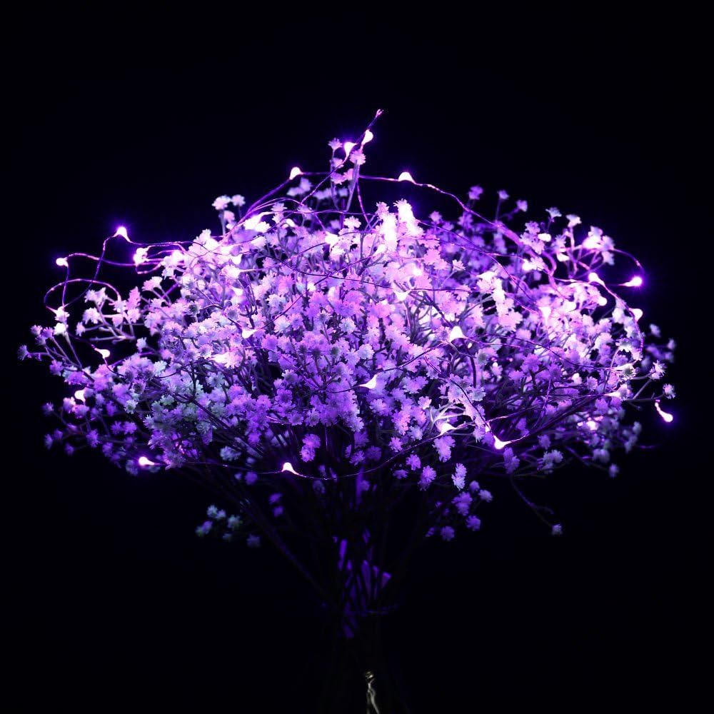 ER CHEN Dimmable Fairy Lights Plug in, 165ft 500 LED Super-Long Silver Coated Copper Wire String Lights with Remote, Outdoor/Indoor Xmas Decorative Lights for Bedroom, Patio, Party-Purple (Purple)