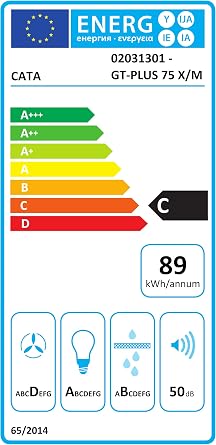 CATA Integrated Filter Group 80 cm, 645 m³/h, 3 Speeds, Mechanical Control, 200 W BT2 Motor, LED Strip, Washable Filters, Class C, Stainless Steel [Energy Class C]