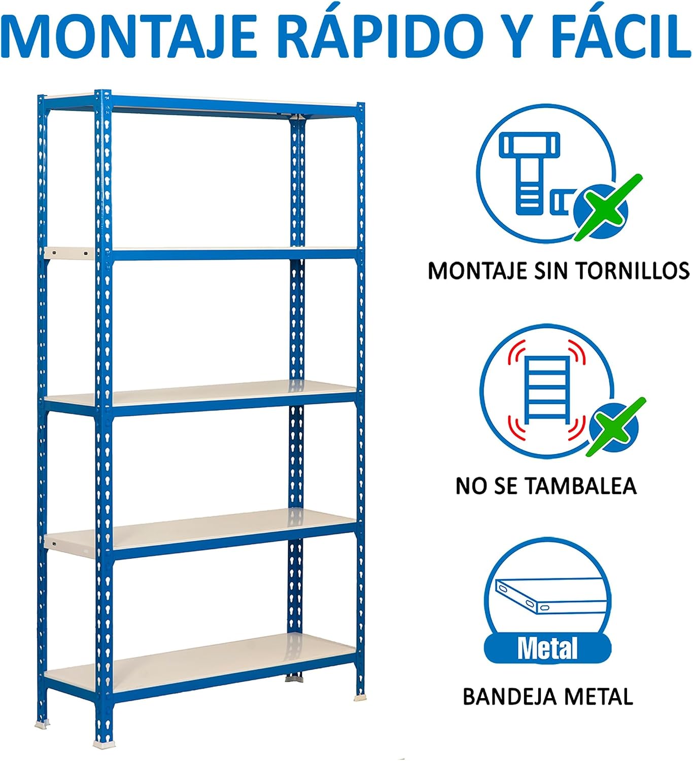 Simonrack 5/300 Simonclick Kit Plus Shelf, Blue/White