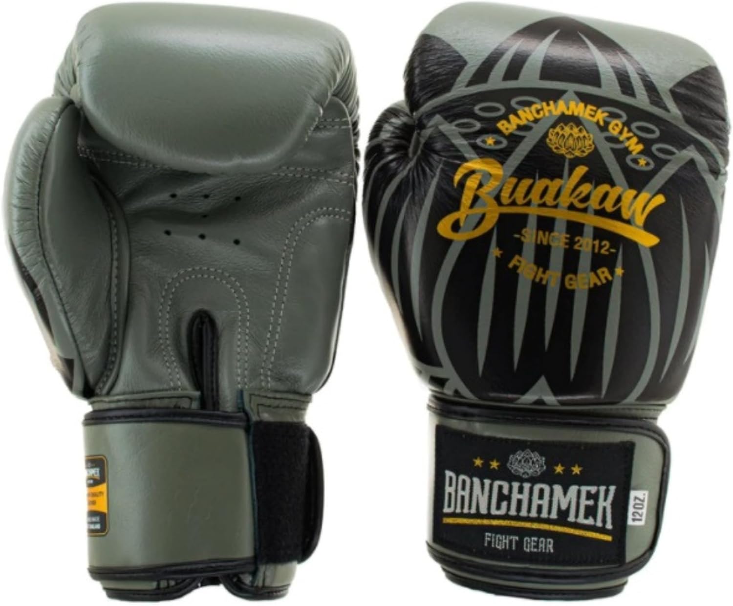 BUAKAW Muay Thai Boxing Gloves, Pro Training & Sparring, for Men & Women | Premium Quality Leather Kickboxing, MMA, Punching Bag Gloves
