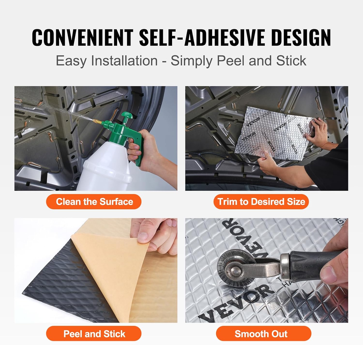 VEVOR Car Sound Deadening Mat, 80 mil 36 sqft Butyl Sound Deadener, Noise Insulation and Vibration Dampening Material