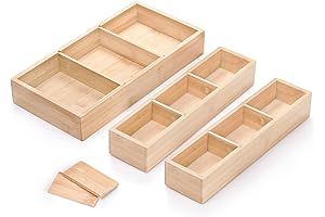 Kingrol Bamboo Drawer Organizer - The Ultimate Solution for Clutter-Free Storage
