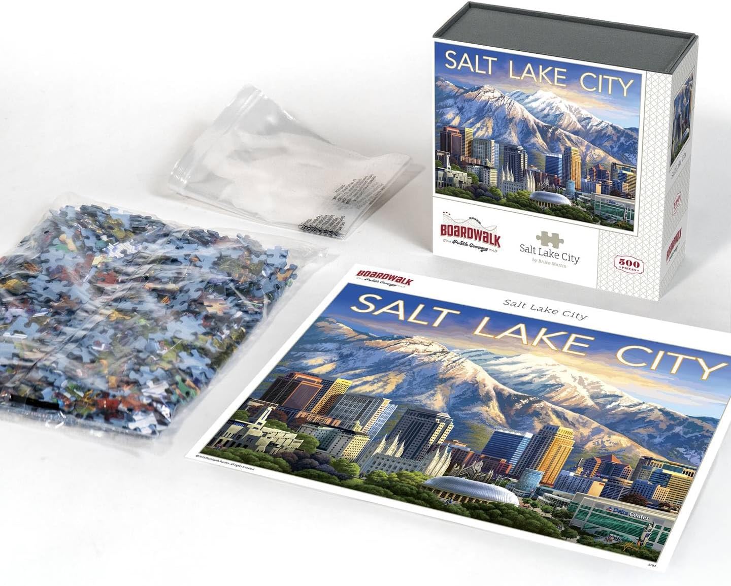 Salt Lake City by Boardwalk - 500 Piece Jigsaw Puzzle for Adults, Made in USA