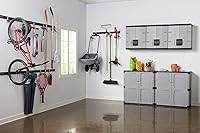 Vista 14 de Rubbermaid Freestanding Storage Cabinet with Doors 18"D x 36"W x 37"H Medium Gray/Black Two-Shelf Lockable Cabinet for Indoor/Outdoor/Garage Storage