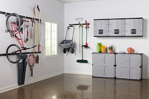 Miniatura 14 de Rubbermaid Freestanding Storage Cabinet with Doors 18"D x 36"W x 37"H Medium Gray/Black Two-Shelf Lockable Cabinet for Indoor/Outdoor/Garage Storage