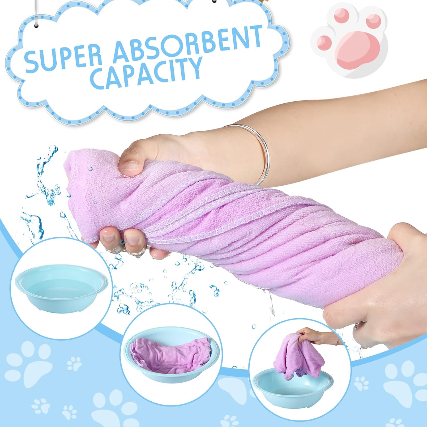 Tudomro 14 Pcs 55 x 28 Inch Bulk Dog Towels Extra Large Quick Drying Towels Absorbent Bath Towel Pet Puppy Shower Supplies for Medium Large Dogs Cats, 7 Colors