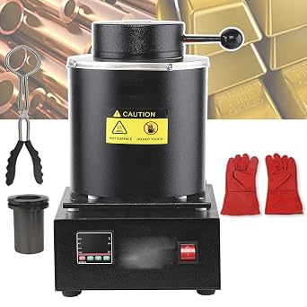 1Kg/2Kg/3Kg Gold Melting Furnace,2000W Digital Melting Furnace Machine, Max Temperature 1150C / 2102F, for Casting, Refining Gold, Silver,3kg,D