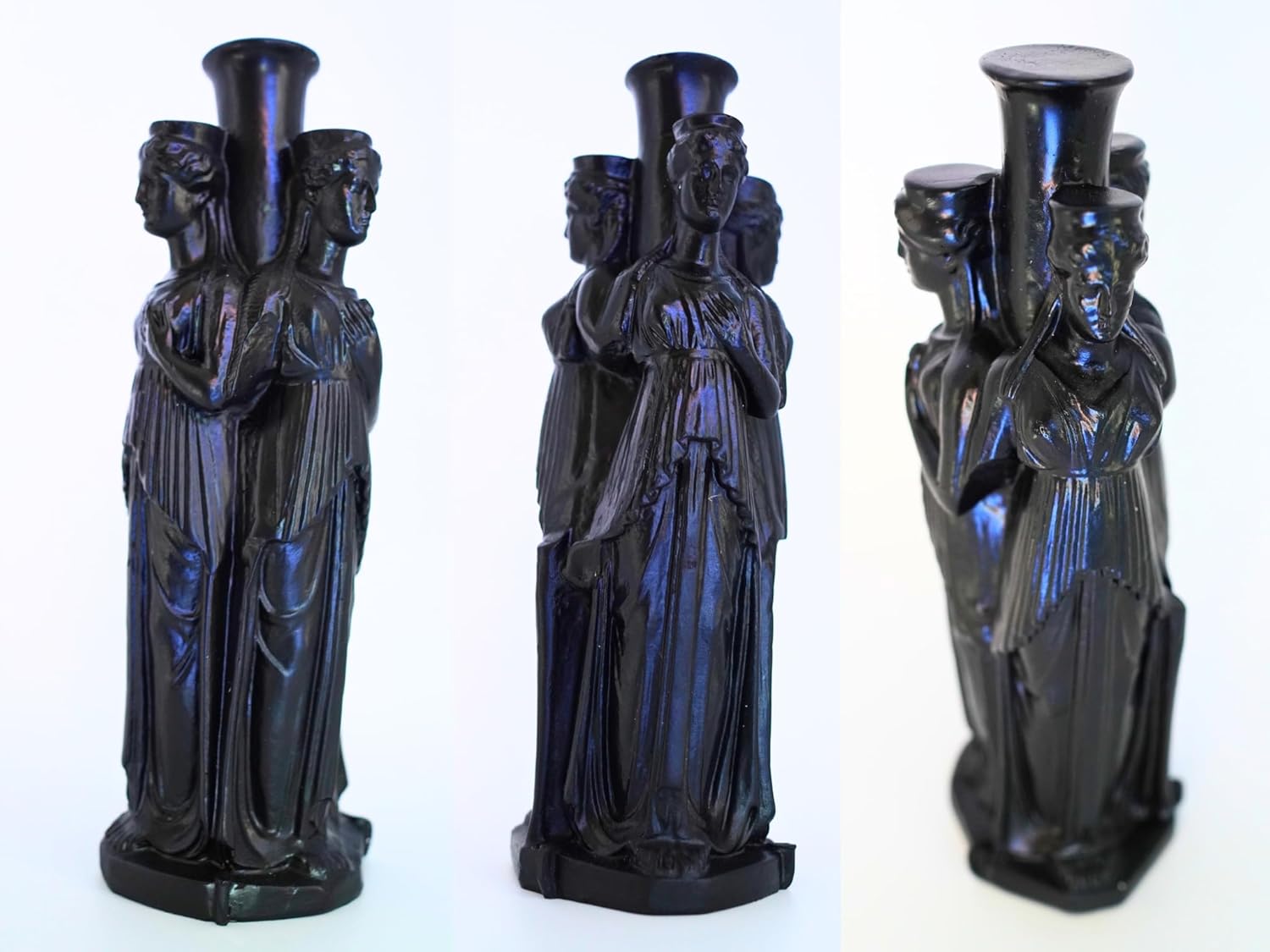 Hecate Statue Handcrafted Resin Greek Goddess Hecate Figure For Hecate Altar Mother of Witches Hekate Triple Moon Goddess (6.0" inch Black)