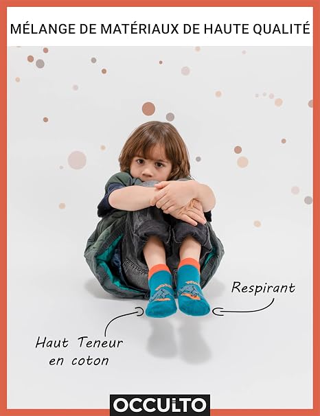 Socquettes Pour Enfants Occulto - Lot De 10 Paires - Modèle Mikl - Coton Doux - Coloris Assortis
