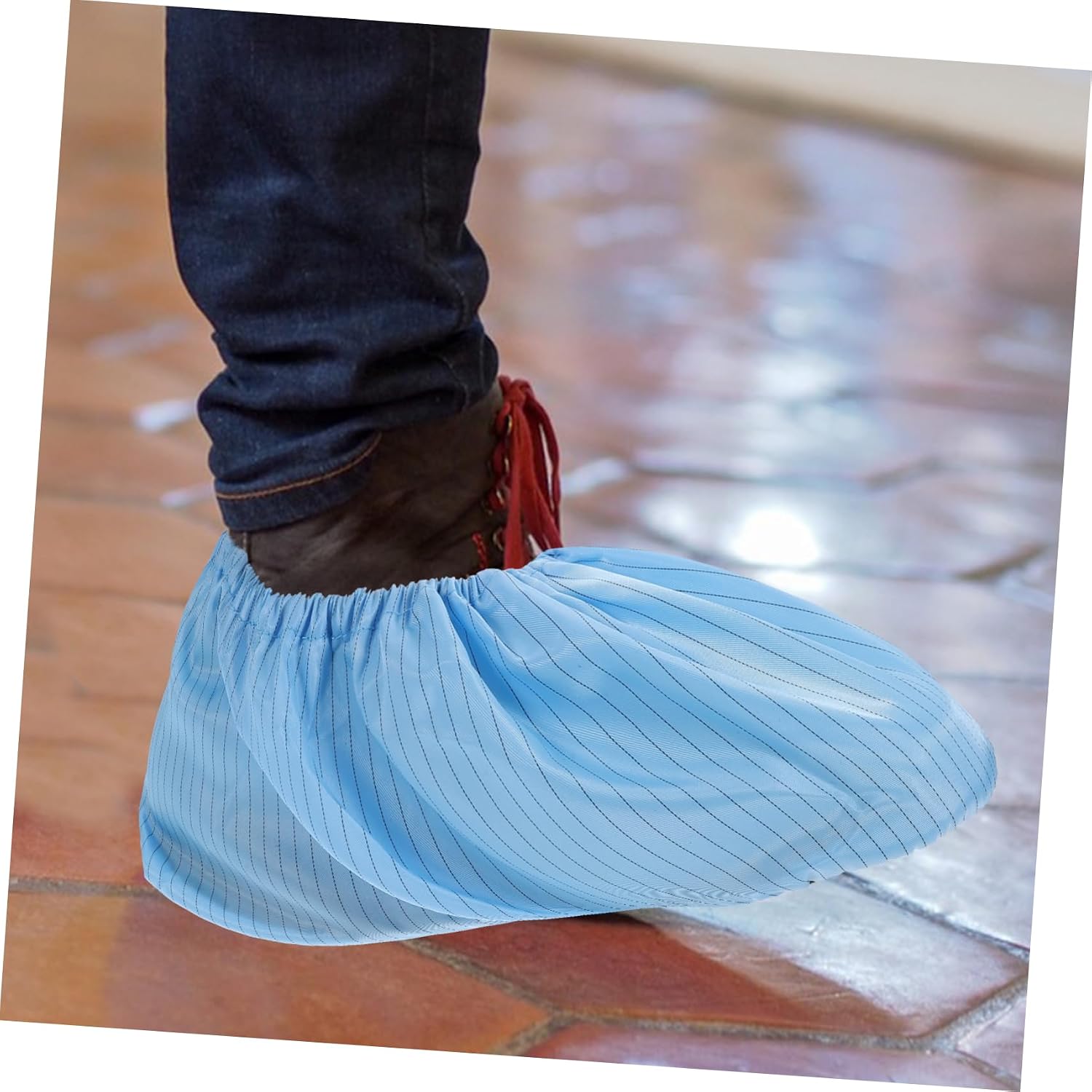 Garneck 5 Pairs Reusable Anti-Static Shoe Covers Washable Breathable Non-Slip Footwear Protectors Adult Fabric Shoe Protectors