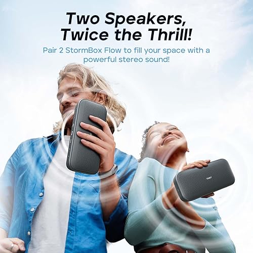 Miniatura 4 de Tribit StormBox Flow Altavoz Bluetooth, altavoz inalámbrico portátil con XBass, tiempo de reproducción de 30 horas, IP67 impermeable, Bluetooth 5.3,