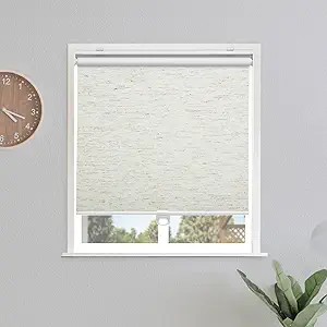 Blackout Roller Shades Blinds Cordless for Windows Pull Down Room Darkening Door Blinds with Thermal Insulated Easy to Install for Living Room,Bedroom,Home,Office Linen Beige 59" W x 72" H
