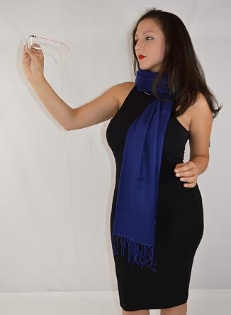 Solid Pashmina Scarf, Shawl, Wrap & Stole(Inky Navy)