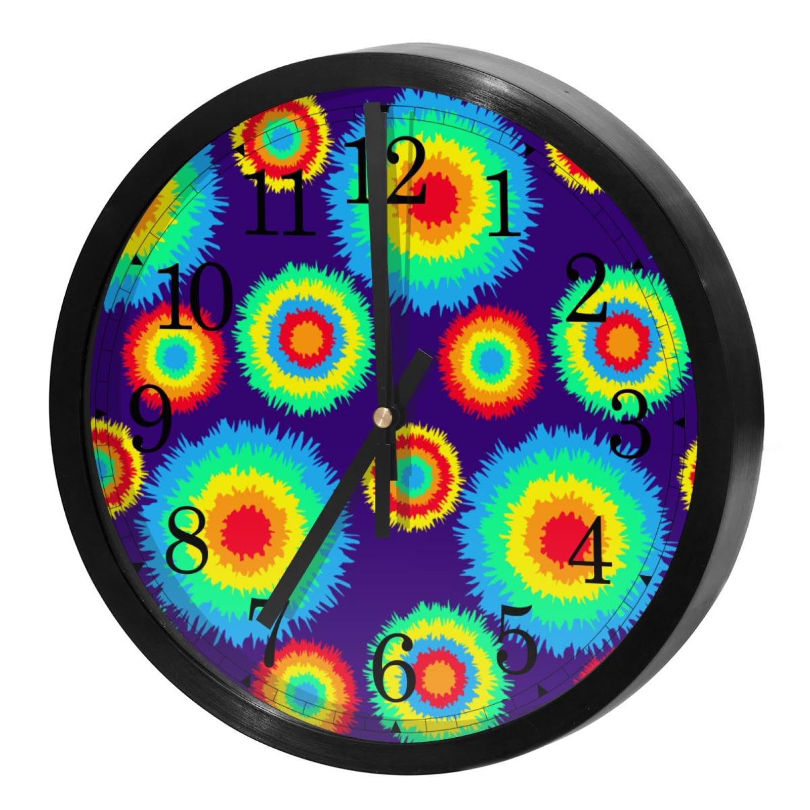 Horloge murale silencieuse anti-bruit à quartz ronde violette pour école et bureau