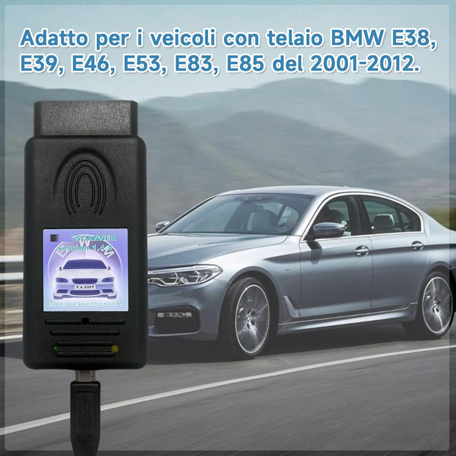 per BMW Scanner 1.4.0 Programmatore Eeprom Lettore di Codici Funziona per Veicoli BMW E46,E38,E39,E53,E83,E85 Adatto per Strumento di Programmazione ECU OBD2 Scanner Strumento Diagnostico