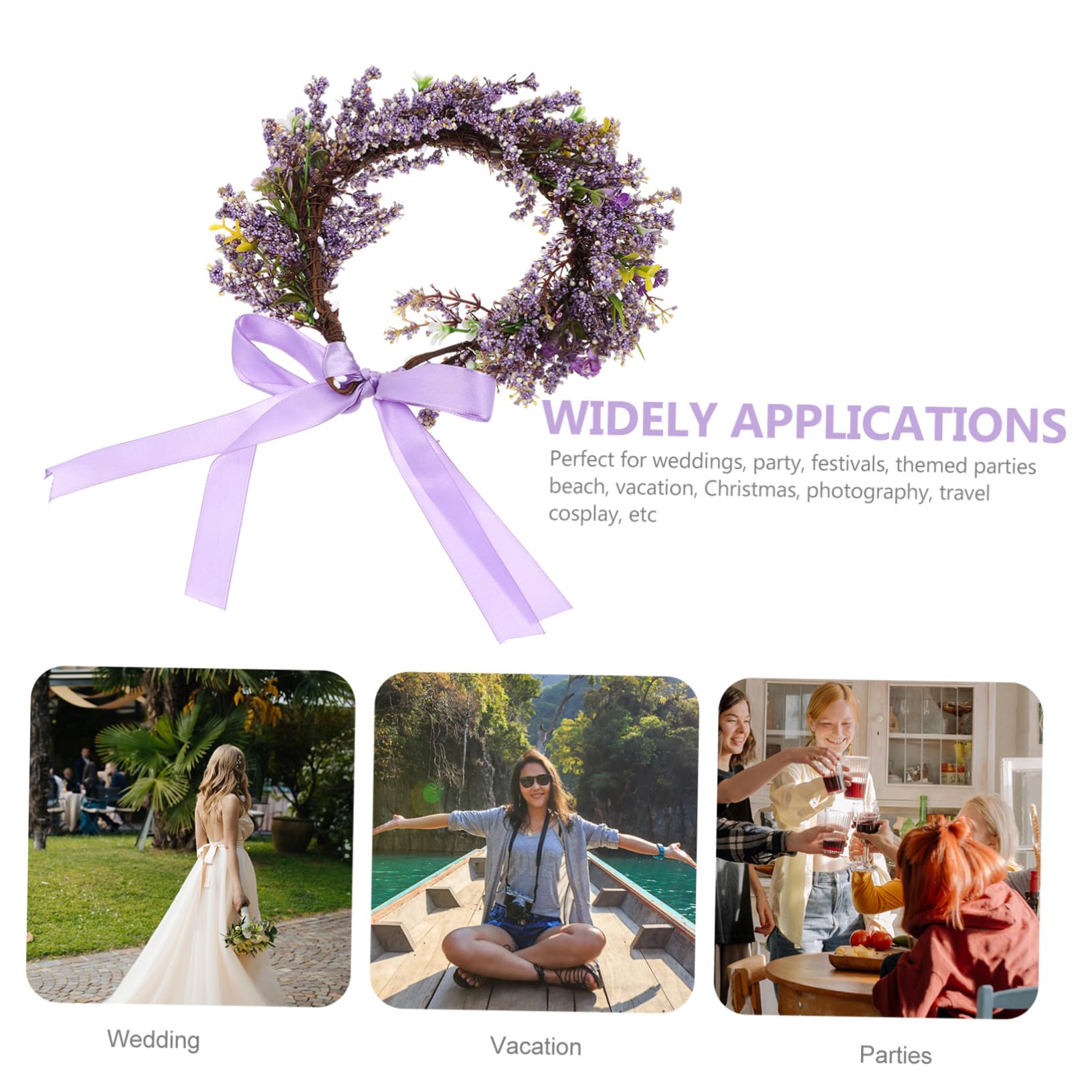 VICASKY 4 Stück Braut Blumenkranz Stirnband Leicht Komfortabel Lebensechte Hochzeitskopfbedeckung Vielseitig für Hochzeit Party Fotoshootings Zarter Haarschmuck für Damen Mädchen