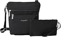 Baggallini Women's Pocket Crossbody Bag - Lightweight 8x8 Water-Resistant Travel Purse with RFID Protection
