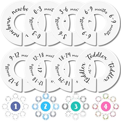 Eli with Love - Divisores de armario de bebé originales - Juego de 8 separadores de tamaño de armario de bebé - Separadores de ropa de bebé ideal