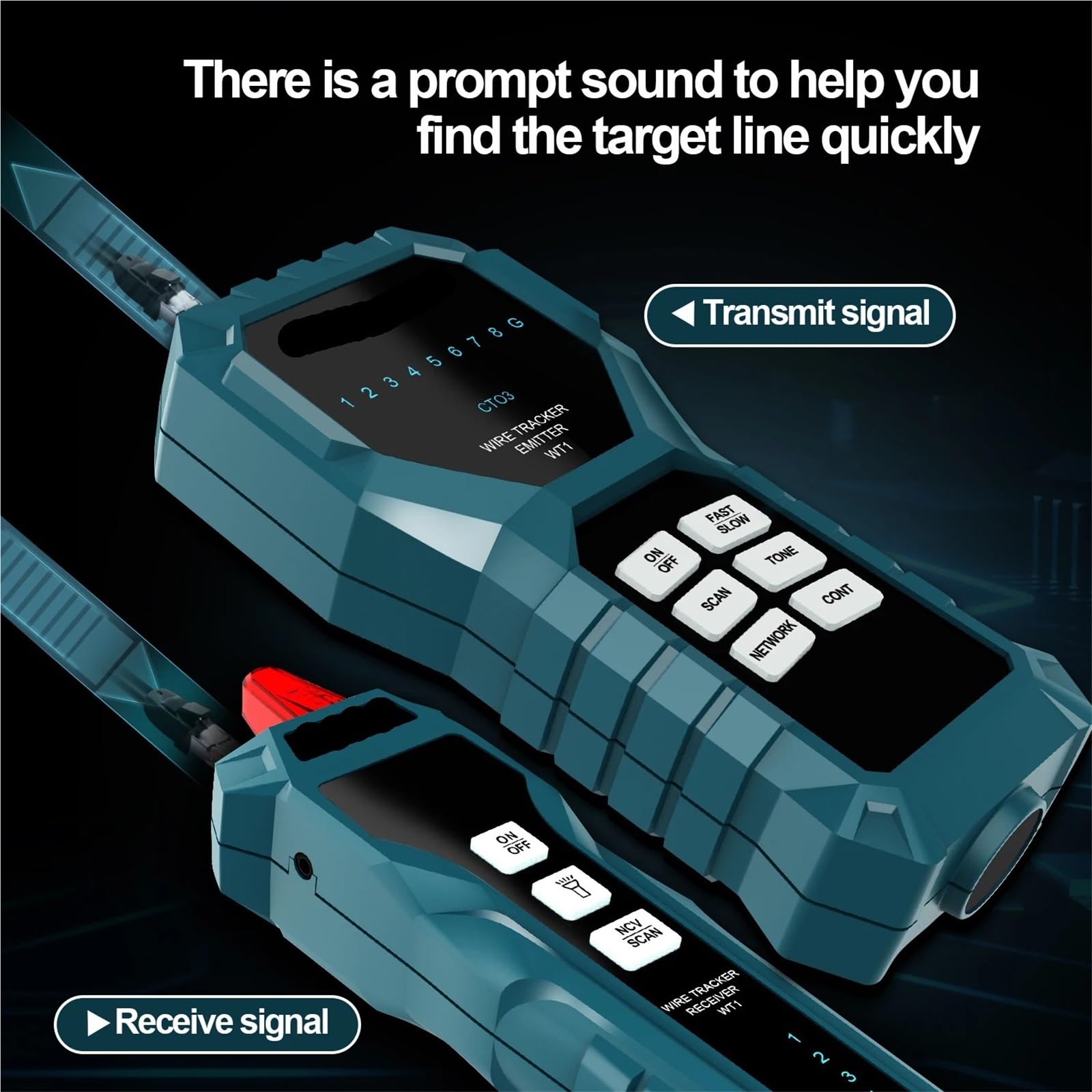 Rastreador de cables multifunción, rastreador telefónicos, detector tóner, localizador líneas, comprobador red Pruebas de transmisión