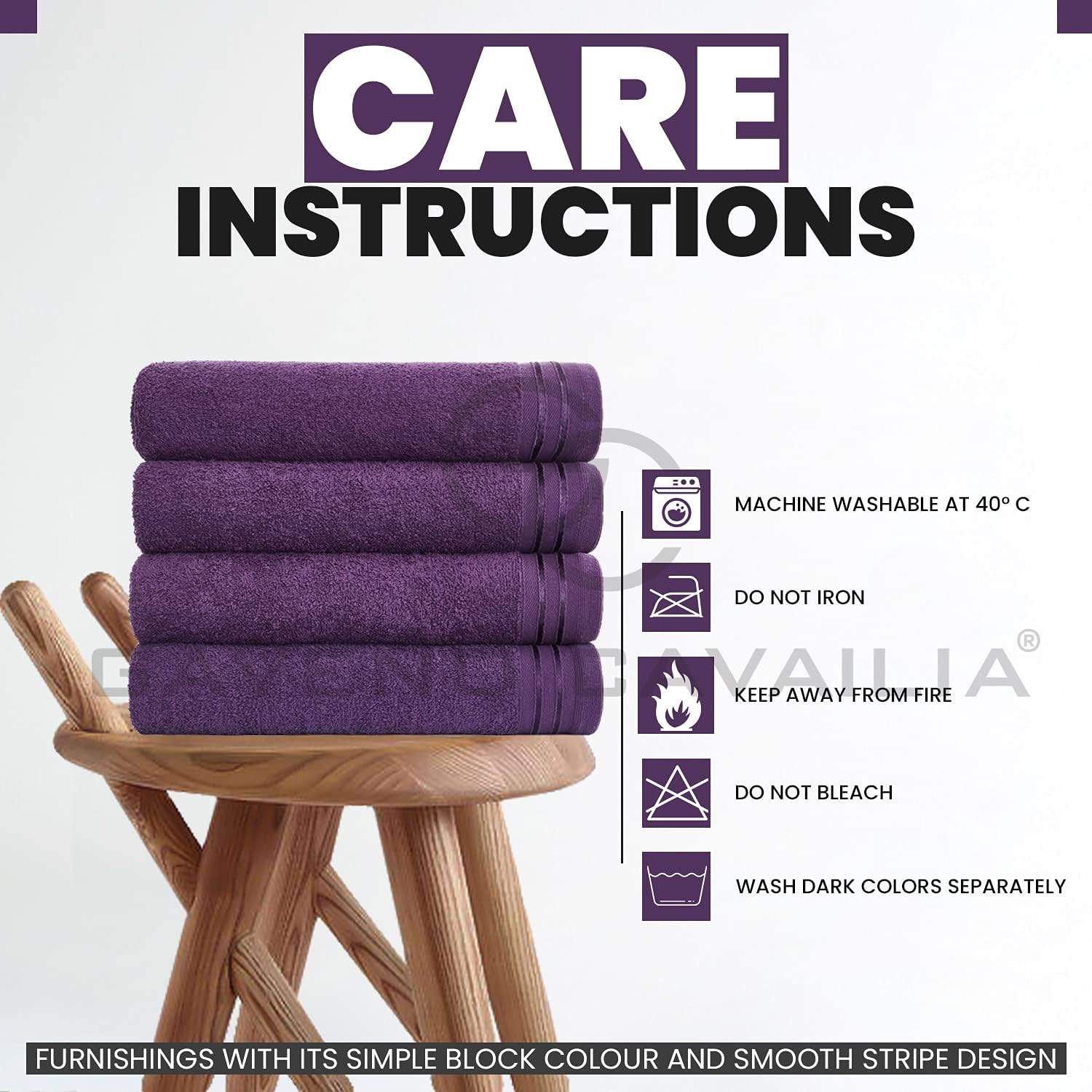 GC GAVENO CAVAILIA Large Towels Bath Sheet, Highly Absorbent Egyptian Cotton Towel Set - Image 5