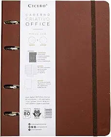 Cicero, 8835,Caderno Criativo Office Duo Argolado Clássica Pautado & Pontado A5, Marrom