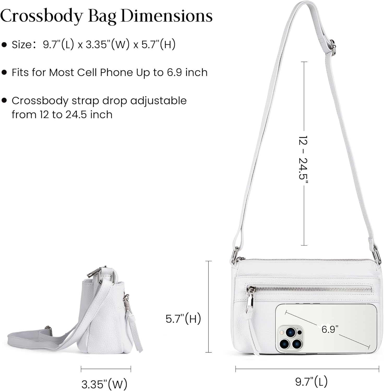 befen Small Genuine Leather Crossbody Purse Bags for Women, Multi Pockets Shoulder Handbag with RFID Blocking Card Slots - Image 5