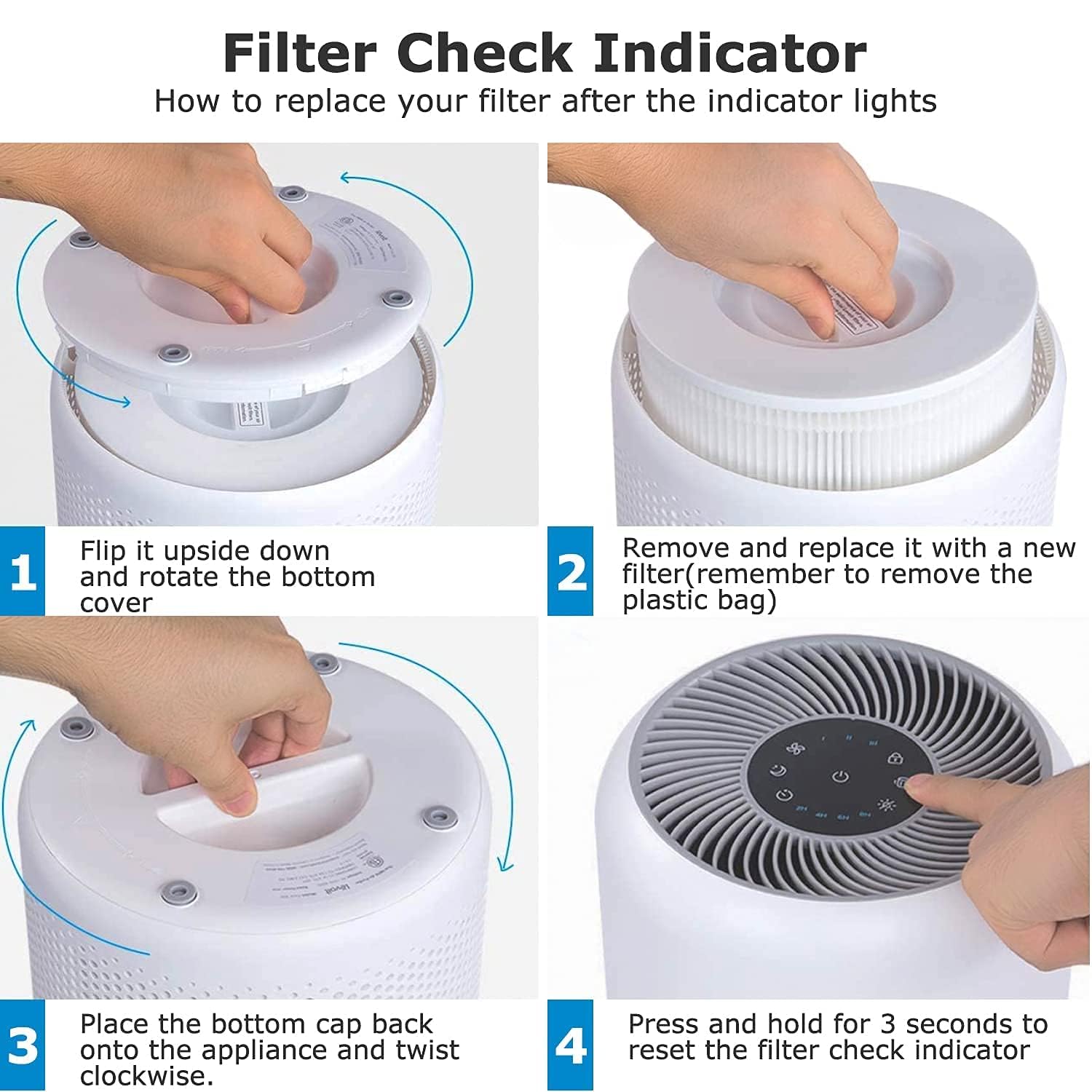 getalong Lot de 2 filtres HEPA de rechange 3 en 1 compatibles avec les purificateurs d'air Levoit Core 200s, numéro de pièce Core 200S-RF