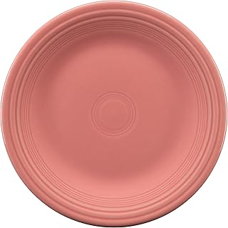 Fiesta® Classic Rim 10.5” Dinner Plate – Durable Ceramic, Lead-Safe, Dishwasher/Microwave/Oven Safe – Made in USA - Peony