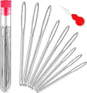 ORRDICE-9 PCS Large-Eye Blunt Needles, Stainless Steel Yarn Knitting Needles, Sewing Needles for Hand Sewing, Crafting Kni...