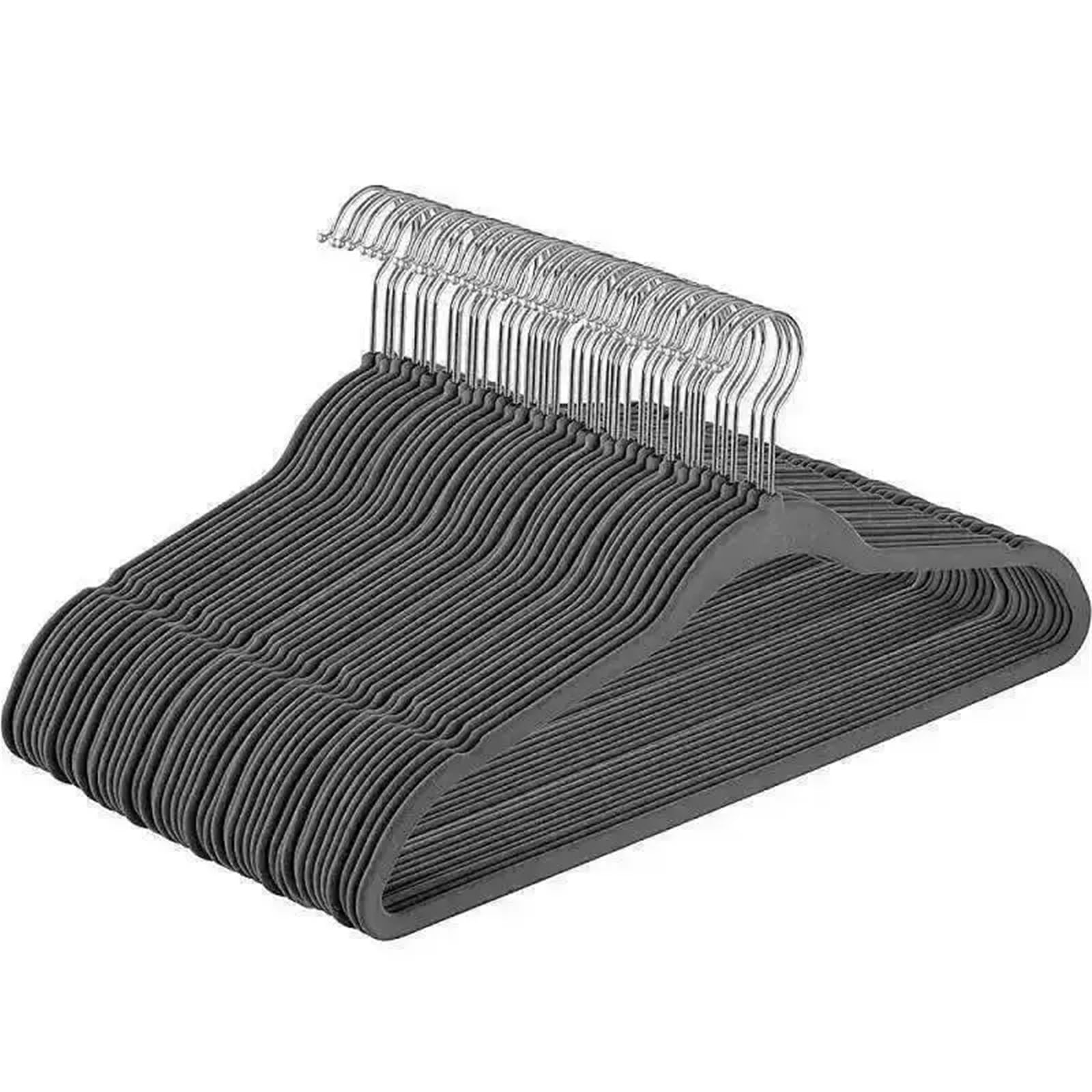 Hangers Velvet Hangers 10pcs Non-slip - Suit Ultra Thin Space Saving 360 Degree Swivel Hook Strong And Clothes Hange(Grey 10pcs)