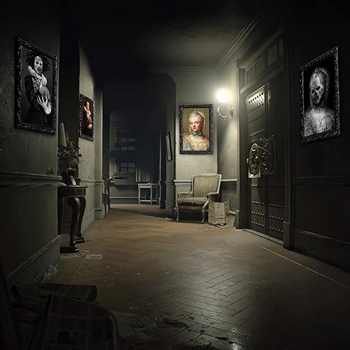 Miniatura 7 de OEDOC Paquete de 4 marcos de fotos de Halloween de 10.2 x 14.5 pulgadas con expresión de rostro cambiante en 3D, para decoración de fiestas de